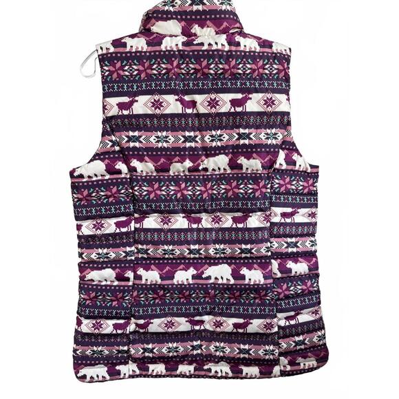 Lands' End Cozy Patterned Puffer Vest for Women- Small Tall - Picture 2 of 5
